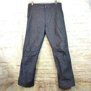 G-Star Raw Pant 33x34 (35x34) Blue Deckpant Chambray 3D Knee Straight Button Fly